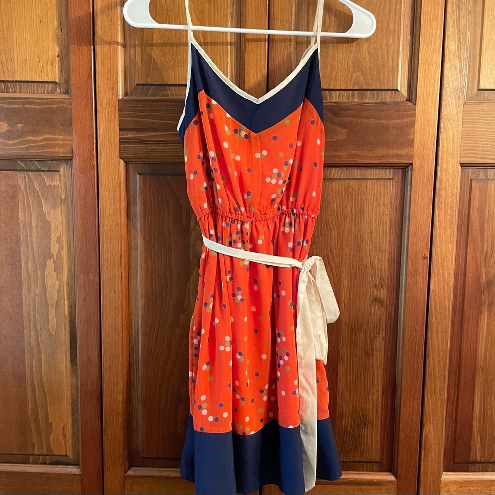 Ya Los Angeles size medium orange polka dot dress